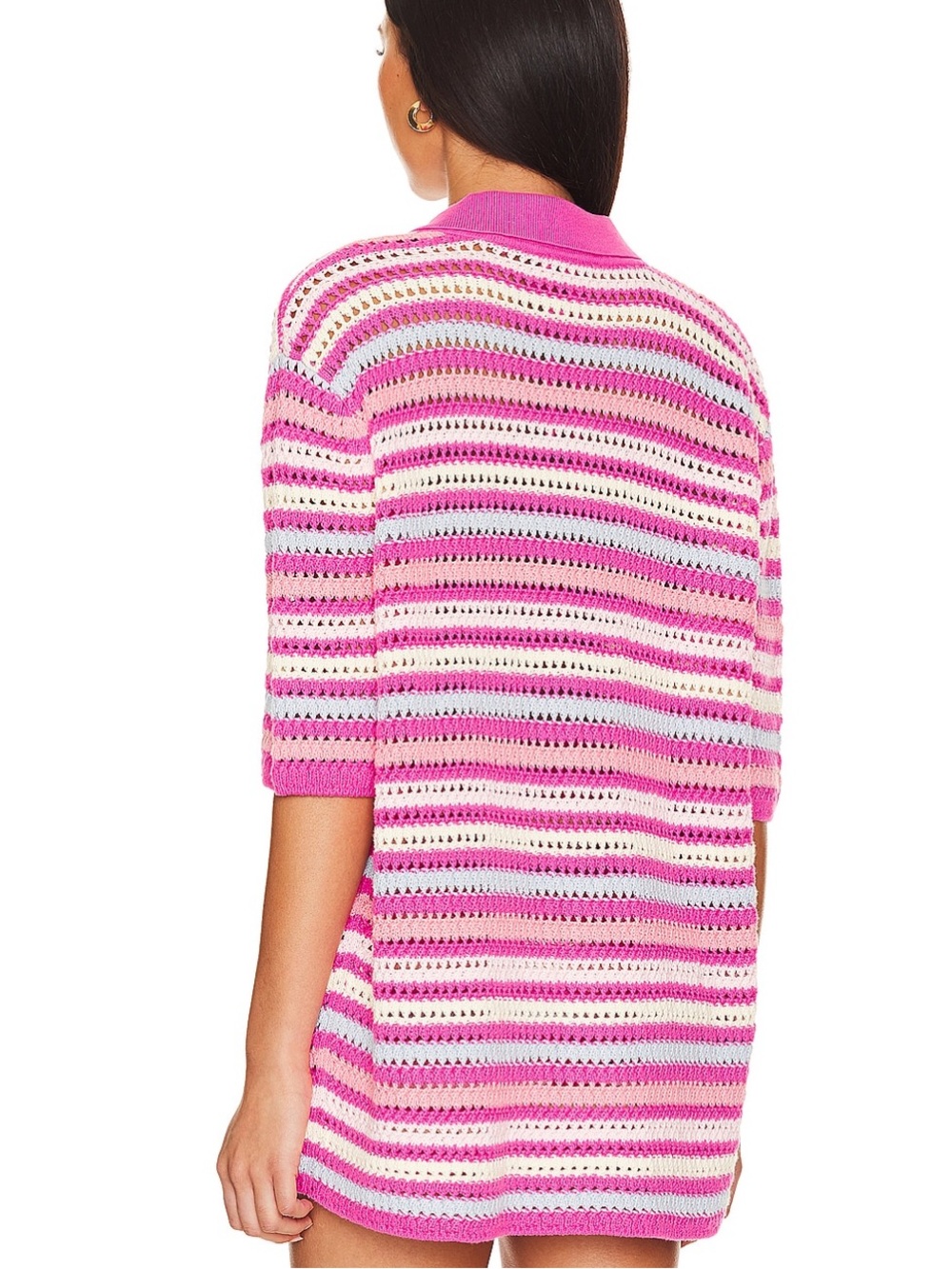 Lovers + Friends Lucia Cardigan and Lucia Short in Pink & Blue Multi - Picture 2 of 11
